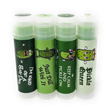 ~.. Dill Pickle: Four Pack of Giftable Dill Pickle Puns Version 1 Flavoured Lip Balm