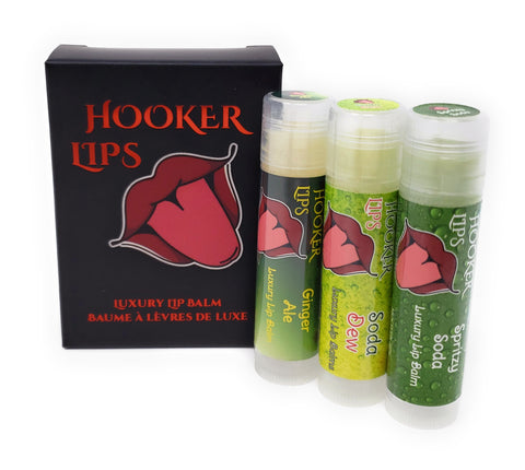 Three Pack Hooker Lips Box ~ Ginger Ale, Soda Dew & Spritzy Soda