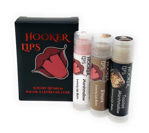 Three Pack Hooker Lips Box ~ Marshmallow, S'more & Toasted Marshmallow