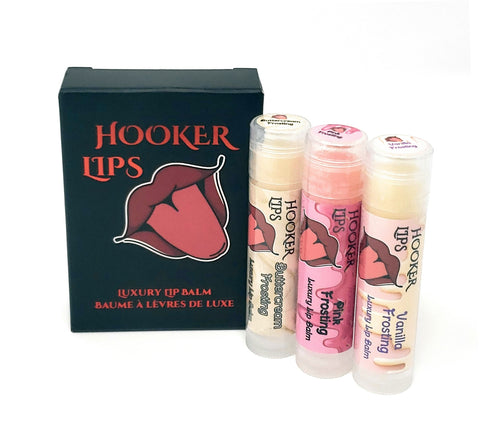 Three Pack Hooker Lips Box ~ Buttercream Frosting, Pink Frosting & Vanilla Frosting