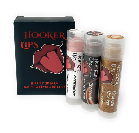 Three Pack Hooker Lips Box ~ Deconstructed S'more: Chocolate, Graham Cracker & Marshmallow