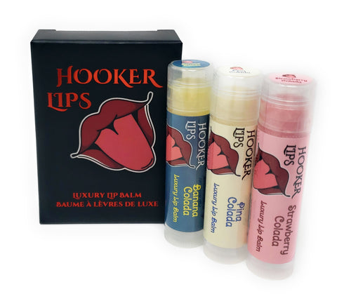 Three Pack Hooker Lips Box ~ Banana Colada, Pina Colada & Strawberry Colada