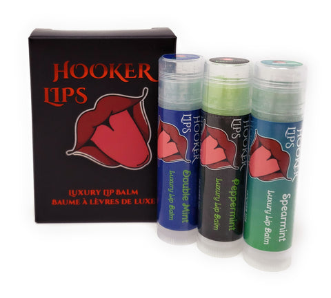 Three Pack Hooker Lips Box ~ Double Mint, Peppermint & Spearmint
