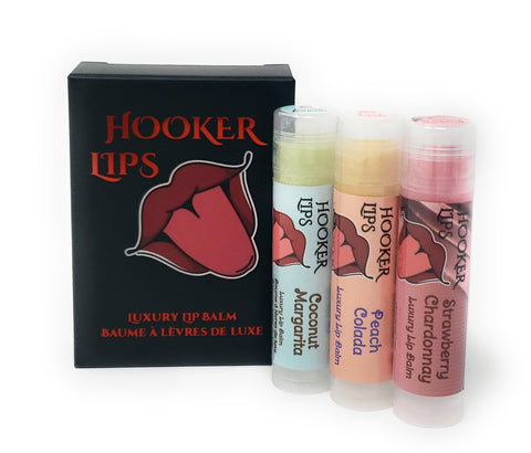 2024-05 May Monthly Trio Hooker Lips ~ Coconut Margarita, Peach Colada & Strawberry Chardonnay - Luxury Lip Balm