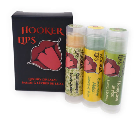 Three Pack Hooker Lips Box ~ Cantaloupe, Cucumber Melon & Honeydew Melon